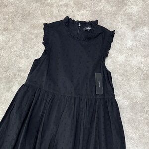 Lulus Black embroidered midi dress